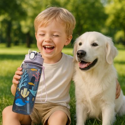gourde enfant avec son chien