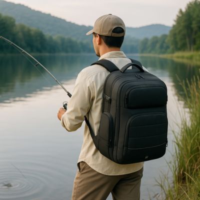sac à dos homme qui pêche