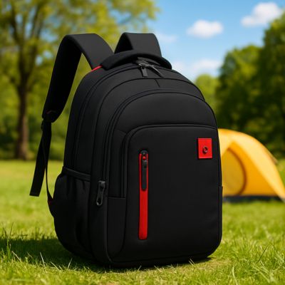 sac à dos reposant près d'un bivouac