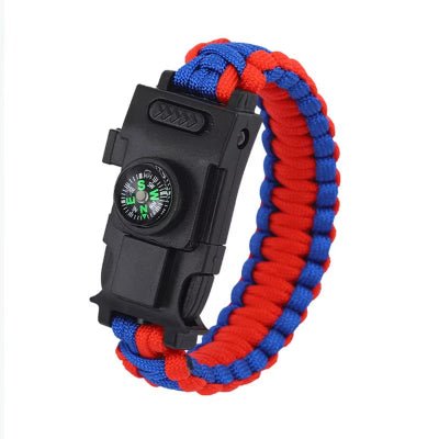 bracelet de survie bleu et rouge