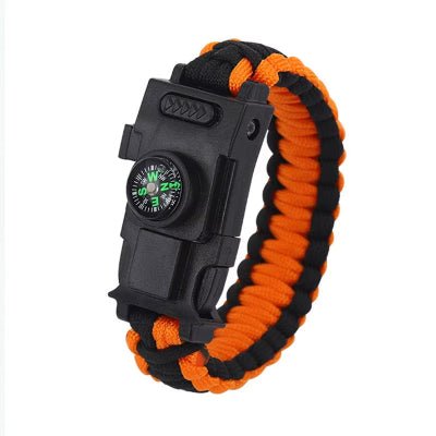 bracelet de survie noir et orange