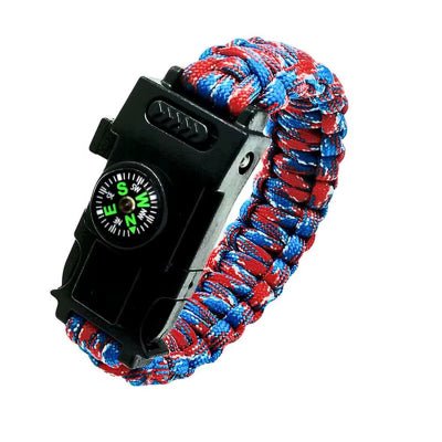 bracelet de survie rouge et bleu