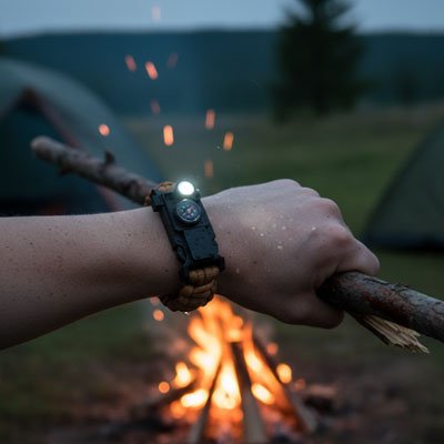 Bracelet paracorde avec lumière