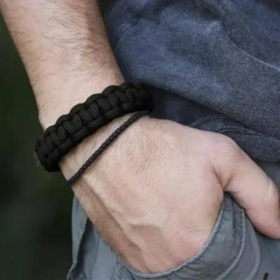 bracelet paracorde noir discret