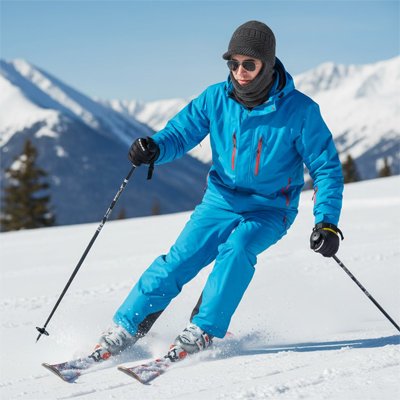 cagoule femme en habit de neige en ski