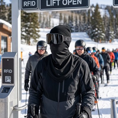 cagoule noir homme au sommet montagne ski