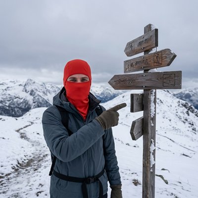 cagoule rouge homme au sommet montagne