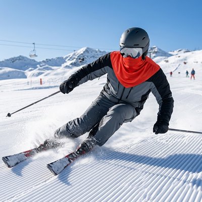 cagoule rouge homme en ski