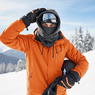 cagoule ski gris avec cordons