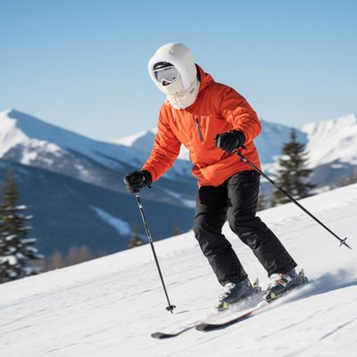 cagoule ski homme qui dévale les pentes