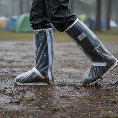 couvre chaussure​ au mollet transparent