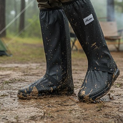 couvre chaussure​ aux genoux noir 