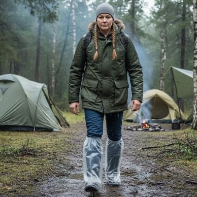 Couvre chaussure​ jetable pour la pluie modèle transparent