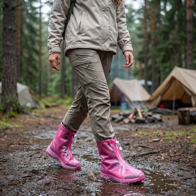 Couvre chaussure​ rose anti dérapente