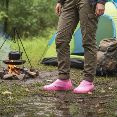 couvre chaussure​s rose en silicone