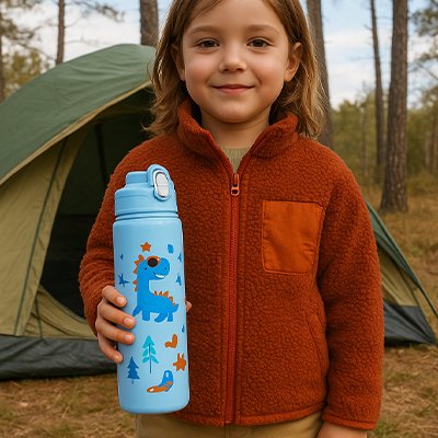 gourde enfant en camping