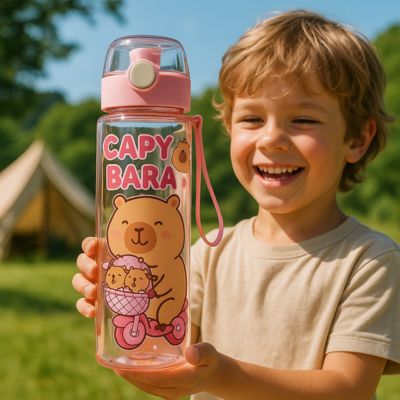 Gourde enfant capybara rose