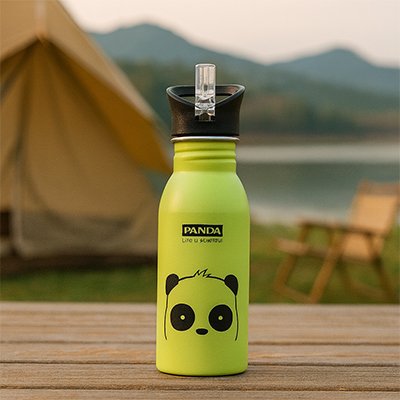 Gourde enfant panda vert