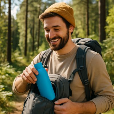 gourde isotherme dans un sac