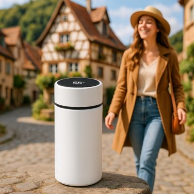 Gourde isotherme femme au village