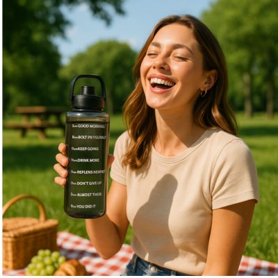 gourde plastique ecodurable femme au parc