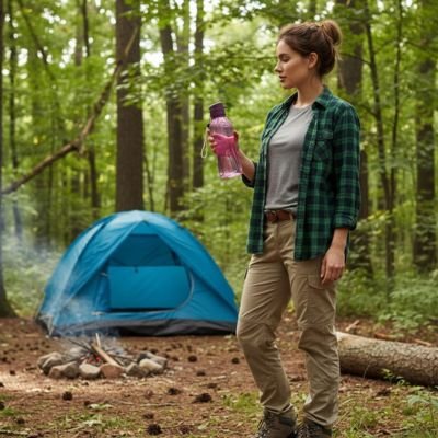 Gourde plastique homme avec son bivouac
