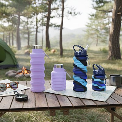 Gourde pliable deux coloris 