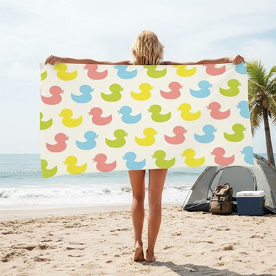 grande serviette de plage canari multicolore