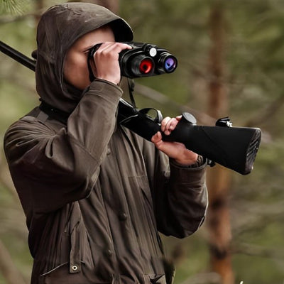 jumelles homme à la chasse