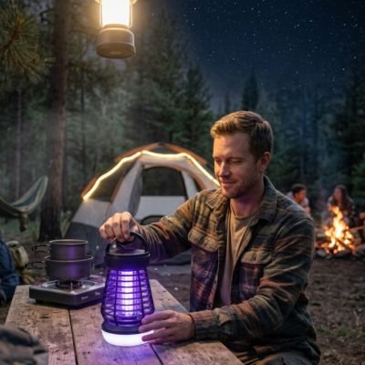 lampe anti moustique avec éclairage led