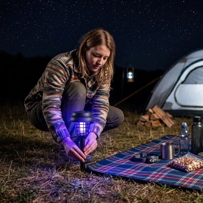 lampe anti moustique éclairage led mauve