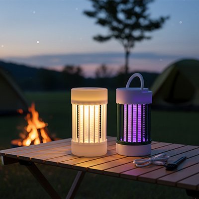 lampe anti moustiques deux tons vert ou blanc
