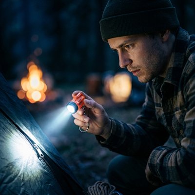 lampe de poche format mini homme la nuit 