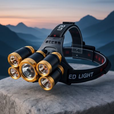 lampe frontale del dans les alpes