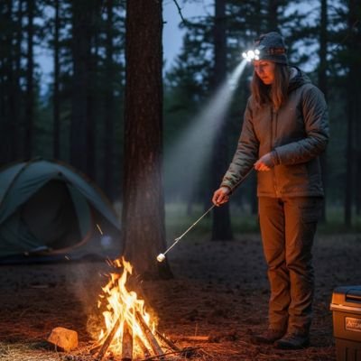 lampe frontale rechargeable femme avec shamallow