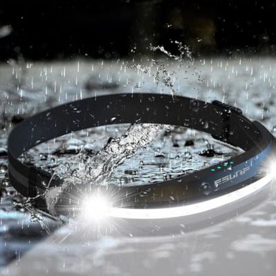 lampe frontale sous la pluie