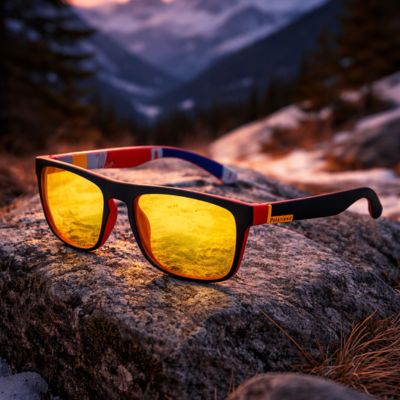 lunette vision nocturne cadre rouge sur une roche