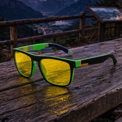 lunette vision nocturne cadre vert sur un belvédère