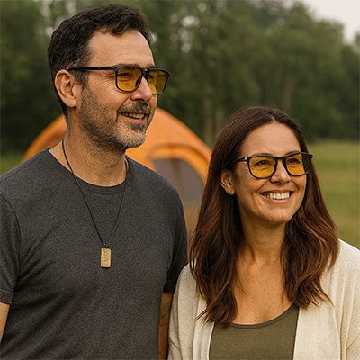 lunette vision nocturne couple en camping