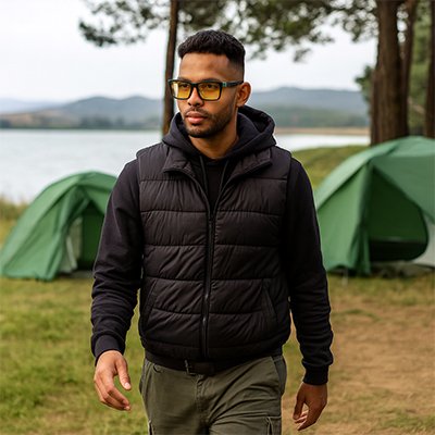 lunette vision nocturne homme en campement 