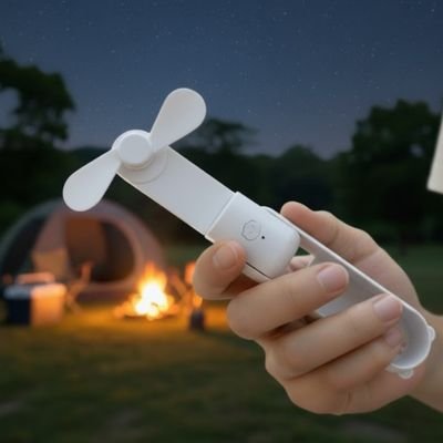 Mini ventilateur portable blanc détails