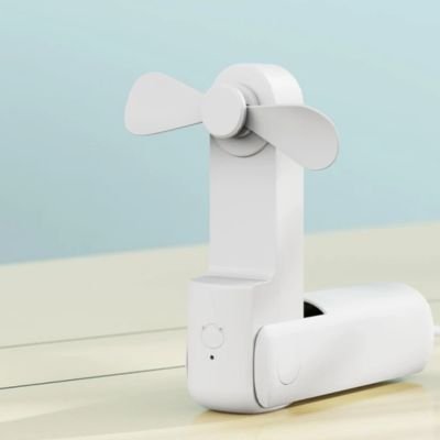 Mini ventilateur portable blanc pliable
