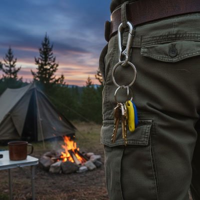 Mousqueton porte clé en camping attaché à la ceinture