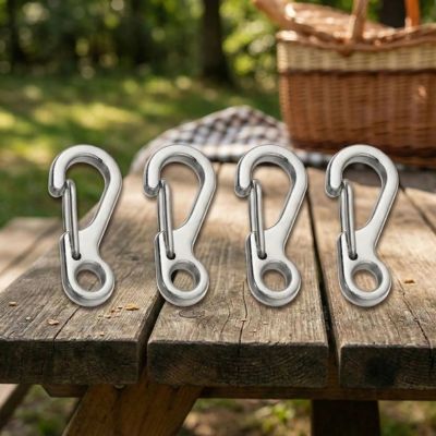 mousquetons en lot de quatre argent