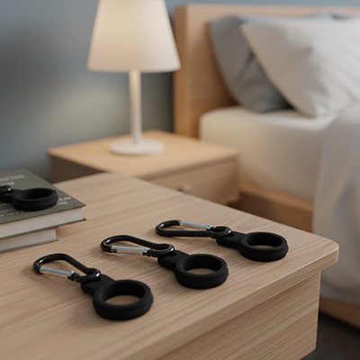 Mousquetons en silicone et metal