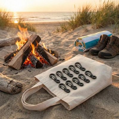 mousquetons en lot de dix noir