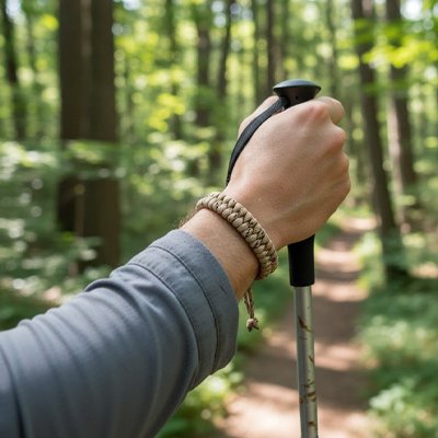 Paracord bracelet en trekking
