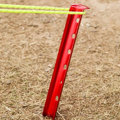 Piquet de tente rouge en aluminium