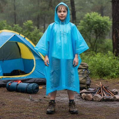 poncho pluie enfant bleu petit garcon