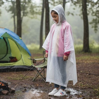 poncho pluie enfant couleur clair